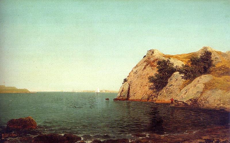 John Kensett Beacon Rock at Newport Harbor Sweden oil painting art